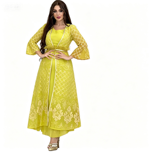 <span class=keywords><strong>Robe</strong></span> longue musulmane décontractée et élégante, <span class=keywords><strong>robe</strong></span> d'été en <span class=keywords><strong>mousseline</strong></span> imprimée du Moyen-Orient et d'Afrique, respirante et à manches courtes - Product Image 3