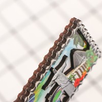 Aimant de réfrigérateur en MDF 3D stéréo personnalisé en gros, forme créative de tampon, double couleur, décoration magnétique en bois pour réfrigérateur