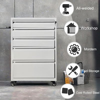 WOMA Chariot d'atelier à 5 tiroirs, armoire à outils, établi en acier personnalisable OEM avec serrure à clé et garantie de 5 ans pour le rangement en atelier sur roues
