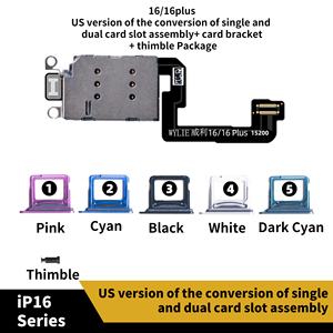 Ligne de remplacement de carte de version américaine Wylie pour <span class=keywords><strong>iPhone</strong></span> 16 16Plus <span class=keywords><strong>porte</strong></span>-carte <span class=keywords><strong>SIM</strong></span> unique - Product Image 6