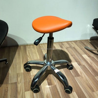 Tabouret ergonomique pour hommes et femmes, chaise de bureau, tabouret réglable en cuir PU, couleur Orange