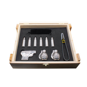 Caja de madera de regalo para hombres, Set de 6 balas, 2 balas, 1 pistola, 1 Tong, piedras enfriadoras, piedra de vino, regalo para novio, aniversario, retiro - Product Image 4