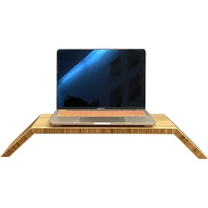 Einstellbarer Bambus-Monitorst änder Riser für Schreibtisch Holz monitor Regal Artisanal Druckerst änder Geeignet für Computer monitor