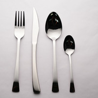 Ensemble de vaisselle de luxe marque personnalisée en acier inoxydable 430 lot de 4 couverts de style simple pour table à manger