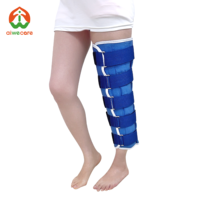 Attelle d'immobilisation du genou et support longue jambe Aiwecare avec sangles respirantes en fibre de carbone pour patients blessés