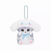 Produit phare : Peluche japonaise de 10 cm (4 pouces) en collaboration Shark Cat, modèle Kuromied Melodyed, petite poupée pendentif porte-clés pour machine à griffes