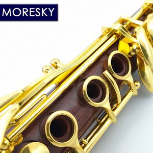 คลาริเน็ต MORESKY ระดับมืออาชีพ ไม้โรสวูด บีแฟลต ชุบทอง 17 คีย์ ไม้โมเพนแท้ ปรับแต่งได้ รุ่น M17 (OEM) - Product Image 4