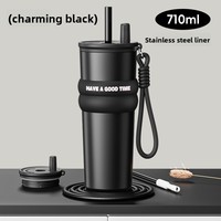 Vaso Térmico de Gran Capacidad con Aislamiento al Vacío, Antiderrames, Apto para Lavavajillas, Unisex, de Alta Calidad, con Pajita para Café y Hielo