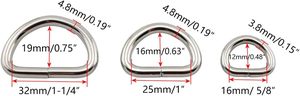 PCS Heavy Duty Multi Purpose Metal D Ring Assorted Kit For Bags Ring DIY Craft Key Chain <b>Dog</b> <b>Collars</b> Buckle - Product Image 3
