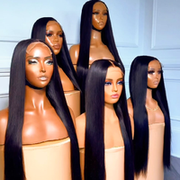 Perruques Lace Front 13x6 en Cheveux Humains Vierges Remy Vietnamiens/Indiens, Lisses Longues, Sans Colle, Dentelle HD Transparente, Densité 250%