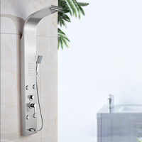 Panneau de douche commercial à jets latéraux muraux à LED numériques intelligentes noires en acier inoxydable OEM 304