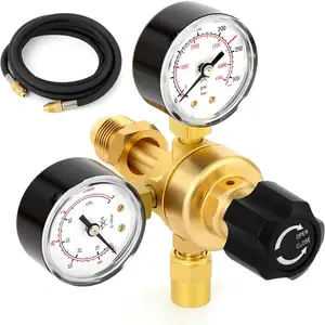 Argon CO2 Regulators Gauges Gas Welding Regulator CGA580 Fitting With 0-4500PSI / 0-10BAR