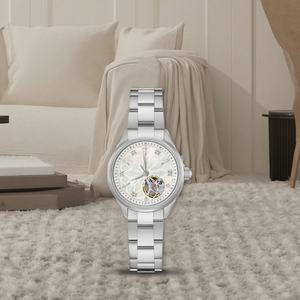 Montre automatique de luxe pour femmes, marqueurs en diamant, mouvement mécanique Miyota 6T28, cadran analogique, bracelet en acier inoxydable, alarme - Product Image 2