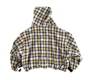 Sweat-shirts et sweats à capuche décontractés pour hommes OEM Streetwear 550GSM en molleton 100% coton avec patchs à carreaux, logo personnalisé et fermeture éclair intégrale <span class=keywords><strong>double</strong></span>. - Product Image 6
