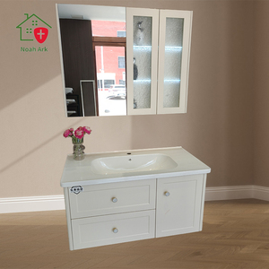 Mueble de Baño Moderno Blanco con Espejo de Panal, Luz LED, Lavabo de Cerámica, Construcción de Madera Maciza y Melamina, Acabado Lacado - Product Image 3