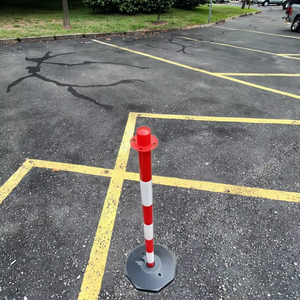 PK2 délinéateur de trafic cônes de poste en plastique Base remplissable réglable 5M chaîne extérieur intérieur avertissement sécurité barrière de stationnement - Product Image 2