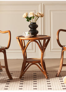 Chaise de salle à manger en rotin naturel tissé à la main en bord de mer, <span class=keywords><strong>fauteuil</strong></span> en osier avec coussin pour café / café-restaurant - Product Image 2