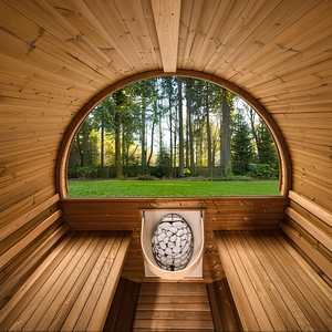<span class=keywords><strong>Sauna</strong></span> en bois massif de luxe pour l'extérieur, moderne, 6 personnes, en épicéa de pruche, avec vapeur humide électrique 6KW, salle de <span class=keywords><strong>douche</strong></span> combinée <span class=keywords><strong>hammam</strong></span> - Product Image 2