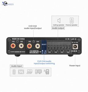 Amplificador de Audio para Auto 504C 200W BT USB Estéreo, Potente Sistema de Amplificador para Cine en Casa 4*50W, 4 Canales, Mini AMP 110V/220V - Product Image 3