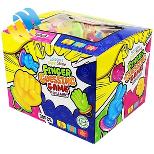 Dulces al por mayor Halal, piruletas duras mixtas de frutas con juego de adivinanzas de papel, tijera y piedra, caja de lápiz labial, caramelos multicolor para niños - Product Image 2