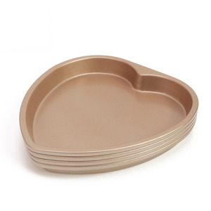 Heart Shaped Cake Pan 8 Inch Non Stick Baking Mold For Oven Use Gold Color - Product Image 4