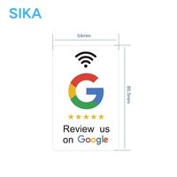 Carte NFC en acrylique SIKA pour avis Google – Support de table pour avis clients pour salons de coiffure, spas, hôtels, cliniques