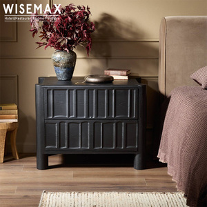 Muebles <span class=keywords><strong>de</strong></span> Dormitorio <span class=keywords><strong>Retro</strong></span> Americanos WISEMAX, Mesa <span class=keywords><strong>de</strong></span> <span class=keywords><strong>Noche</strong></span> <span class=keywords><strong>de</strong></span> Madera Maciza con Dos Cajones, Mesa Auxiliar <span class=keywords><strong>Vintage</strong></span> para Hotel - Product Image 1