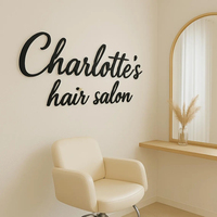 Enseigne Murale Personnalisée Intérieure en Métal avec Logo 3D, Lettres pour Salon de Beauté, Décoration Murale, Revêtement en Poudre Acrylique, Signalétique de Bureau