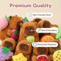 Porte-clés en peluche Capybara, jouet en peluche doux, pendentif porte-clés, breloque personnalisée en peluche avec fruits