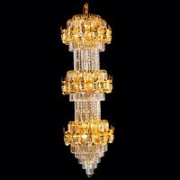 Lustre ovale en cristal classique de luxe pour hall d'hôtel, salle de banquet, éclairage élégant, décoration d'escalier en spirale, lampe suspendue
