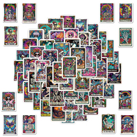 50 pièces mode squelette Tarot carte Graffiti autocollants pour bouteille décoration murale crâne autocollant