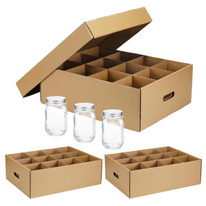Y799 personnaliser Logo boîtes d'expédition en carton ondulé papier carton maçon <span class=keywords><strong>confiture</strong></span> verre organisateur de stockage boîtes d'emballage pour bocaux - Product Image 1