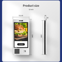 Kiosque Double face personnalisé pour restaurant, fixation murale pour commande de nourriture, terminal de paiement, kiosque en libre-service avec imprimante