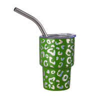 Verres à shot personnalisés en acier inoxydable sous vide de 2 oz, écologiques, mignons, pour adultes, avec couvercle et paille métallique, pour le camping - Vente en gros