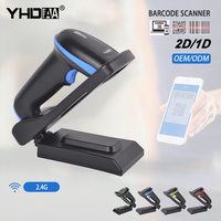 Support de lecteur de codes-barres 2D sans fil USB 2.4G, imageur de codes QR, lecteur de codes-barres automatique, scanner portable haute vitesse 500 Stock