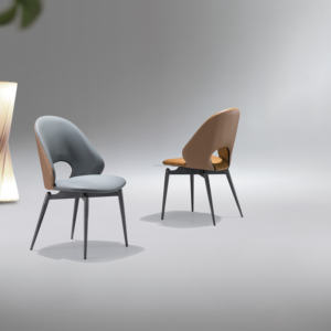 Modern Stylish Open Back Dining Room <b>Chairs</b> Comfortable High Dense <b>Padding</b> Woven Leather Detailed Outer Backrest Accent Design - Product Image 6