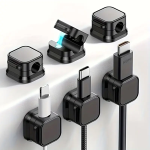 6 Pack clip per <span class=keywords><strong>cavi</strong></span> magnetici supporto filo adesivo Organizer per la casa ufficio <span class=keywords><strong>scrivania</strong></span> telefono auto muro di gestione accessorio - Product Image 1
