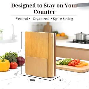 Ensemble de planches à découper en bois de style <span class=keywords><strong>livre</strong></span> avec support, planches à découper originales pour <span class=keywords><strong>légumes</strong></span>, fromage, viande, cadeau pour <span class=keywords><strong>les</strong></span> cuisiniers à domicile, décoration - Product Image 2