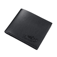 Dompet kulit PU pria, dompet pendek ramping kulit PU untuk pria dengan saku koin hadiah untuk pria