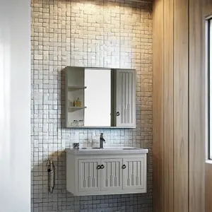 Gabinete de baño de estilo europeo clásico más vendido Almacenamiento rectangular de diseño tradicional
