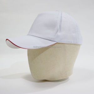 Gorra de Béisbol Blanca con Logotipo Personalizado ZZB, Borde Rojo, Diseño Estructurado, Deportiva, Unisex, para Viajes, Publicidad y Promoción - Product Image 2