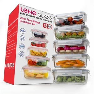 2024 thiết kế mới Hộp Ăn Trưa Bento bữa ăn chuẩn bị <span class=keywords><strong>container</strong></span> thực phẩm thủy tinh <span class=keywords><strong>container</strong></span> - Product Image 1