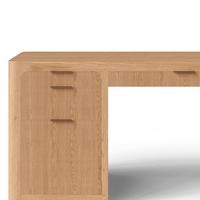 Bureau de direction en bois cannelé FERLY, bureau moderne pour la maison ou le bureau, avec tiroirs de rangement pour la salle d'étude