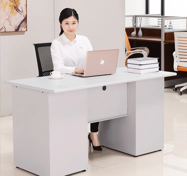 Büromöbel 3 Schubladen Metall Edelstahl Computer tisch Schreibtisch