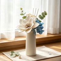 Fleur de lotus en bois de Sola de 8 cm en gros, fleur d'aromathérapie faite à la main, décoration naturelle pour la maison, directement de l'usine