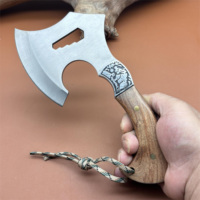 Hache tactique multifonction à double tranchant avec manche en bois, vente en gros d'usine, pour camping et survie en extérieur, en acier inoxydable