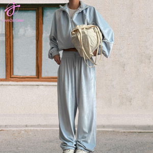 Loveda Ingrosso <span class=keywords><strong>Primavera</strong></span> 2026 Abbigliamento Donna: Cardigan con Zip a Maniche Lunghe Tinta Unita e Pantaloni Sportivi Casual - Product Image 3