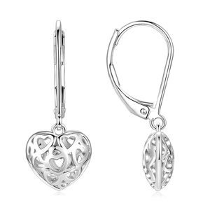 Pendientes Colgantes de Corazón Hueco de Cobre Puro con Relleno de Oro de 14k, Unisex, Antideslustre, Joyería de Moda para Fiesta - Product Image 3