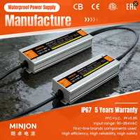 Transformateur de tension constante étanche IP67 AC/DC, alimentation LED 12V 60W 100W 150W 200W 300W 400W