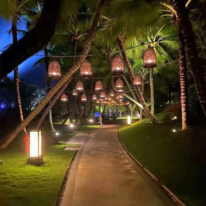 Luminaire suspendu en rotin synthétique imperméable pour extérieur, LED 110V 240V, pour jardin, cour, balcon, gazebo - Product Image 4